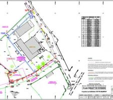 Voici le plan du terrain sur lequel va être construite la maison. Nous allons la construire le long de la maison voisine afin de minimiser au maximum le vis à vis : ils ont une terrasse tout le long au 1er étage.