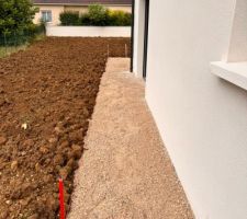 Etalement des terres et bandes le long des crépis