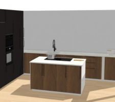 Pré-projet cuisine, nous passons par IXINA mais le site IKEA est plus pratique pour visualiser les associations de coloris.