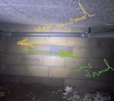 .ie Une partie des tuyaux d?assainissement posés avec une pente inversée (!).