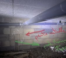 .ie Une partie des tuyaux d?assainissement posés avec une pente inversée (!).