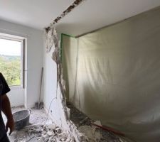 Suppression cloison intérieur en mâchefer