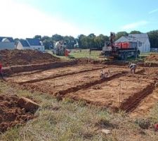 Ferraillage des semelles arrivée toupie et parpaings