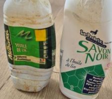 Huile de lin pour noircir les joints de carrelage + nettoyant dégraissant