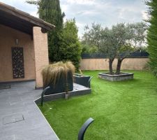 L ancienne terrasse a changer ainsi qu une partie de la pelouse aussi a remplacer