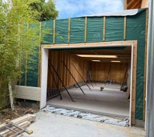 Début du bardage coté terrasse