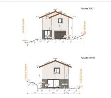 Facade et pignon Nord et Sud