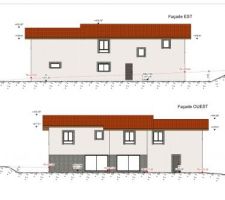 Facade et pignon Est et Ouest