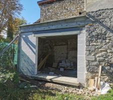 Coulage de l'appui de la baie vitrée
