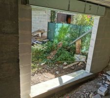 Coulage de l'appui de la baie vitrée