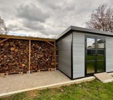 Abri bois finis et suffisamment de bois pour l année 8m3