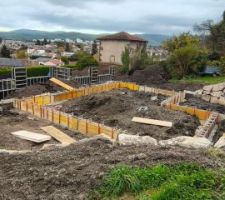 Mise en place pour couler les assises