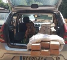 On va chercher les raidisseurs à la scierie...Me reste pas beaucoup de place pour poser mes fesses !!