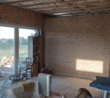 Mur de séparation SAM avec la première chambre et mur de la cuisine fini