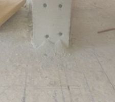 Perçage de la semelle pour l'installation des tiges filetées