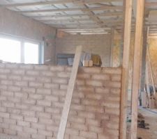 Mur du salon: encore deux ou trois rangs, et il faudra le faire tomber...!