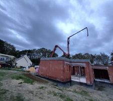 Coulage piscine avec toupie + camion pompe