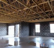 Les fermettes en W, vues de l'int&eacute;rieur