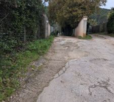&Eacute;tat du chemin avant travaux, vue de l'entr&eacute;e du chemin