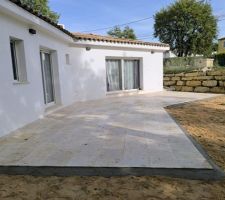Terrasse en travertin