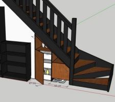 Petit projet en herbe sous mon escalier? rien de tel que SketchUp pour faire simple