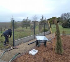 Deuxieme jour pose de cl&ocirc;ture