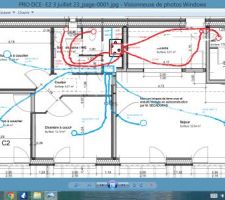 Plan 'installation des gaines VMC et bouches &agrave; effet coanda
