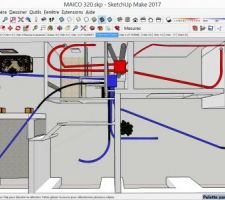 Installation caisson VMC DF avec les deux collecteurs + sch&eacute;ma du passage des gaines