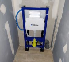 Pose bati support WC suspendu RDC