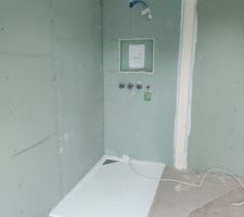 Receveur de douche &eacute;tage et niche