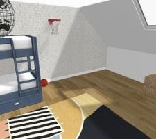 Mais esquisse r&eacute;aliser sur logiciel (chambre de notre fils ain&eacute;e 2)
