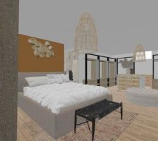 Mais esquisse r&eacute;aliser sur logiciel (chambre parentale)
