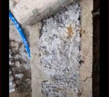 B&eacute;ton de qualit&eacute; m&eacute;diocre, pr&eacute;sence des bulles d'air dans le bloc