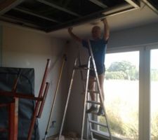 Structure faux plafond Chbr 1 avec retomb&eacute;e centrale