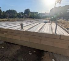 Pr&eacute;paration plancher avec r&eacute;seaux pass&eacute;s dans le vs.