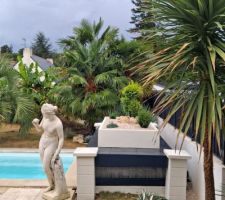 Mise en place d un bac a plante au dessus de l abris piscine plier
