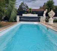 Mise en place d un bac a plante au dessus de l abris piscine plier