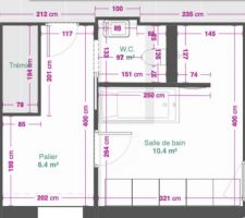 Plan WC option vasque dans renfoncement