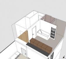 Plan WC option vasque dans renfoncement