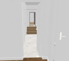 Plan SDB 1er version vasque 70cm et couloir 100cm