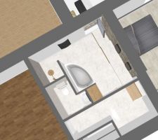 Plan SDB 1er version vasque 70cm et couloir 100cm