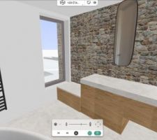 Plan SDB 1er version vasque 70cm et couloir 100cm
