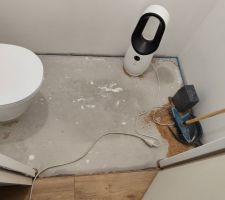 Premier d&eacute;g&acirc;ts des eaux... Soir de week-end. On s&egrave;che tout au ventilateur et &agrave; la liti&egrave;re pour chats !!!