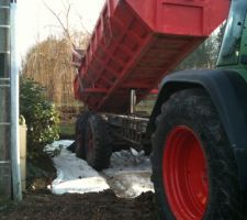 D&eacute;p&ocirc;t du chargement sur le g&eacute;otextile