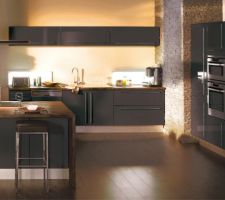 Cuisine hygena modèle city couleur taupe