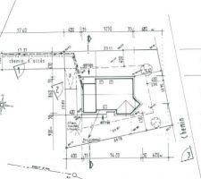 Emplacement de la maison sur notre terrain (exposition plein sud)