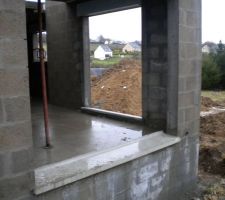 Pose des seuils de fenetre