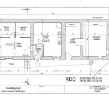 Plan du rez de chaussée avant travaux