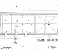 Plan de l'étage avant travaux