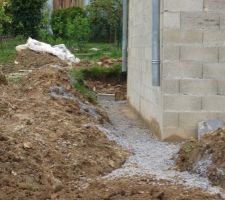 Fin de la pose du drain